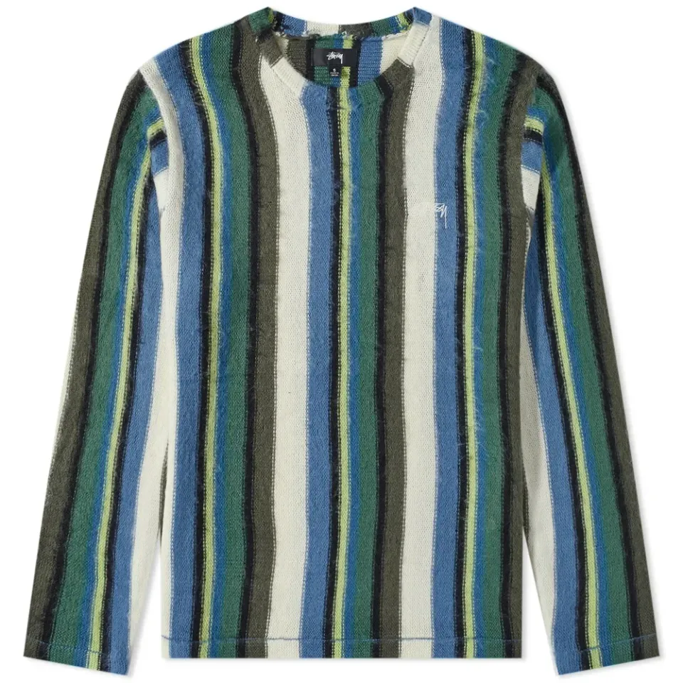Vertical Striped Knit Crew