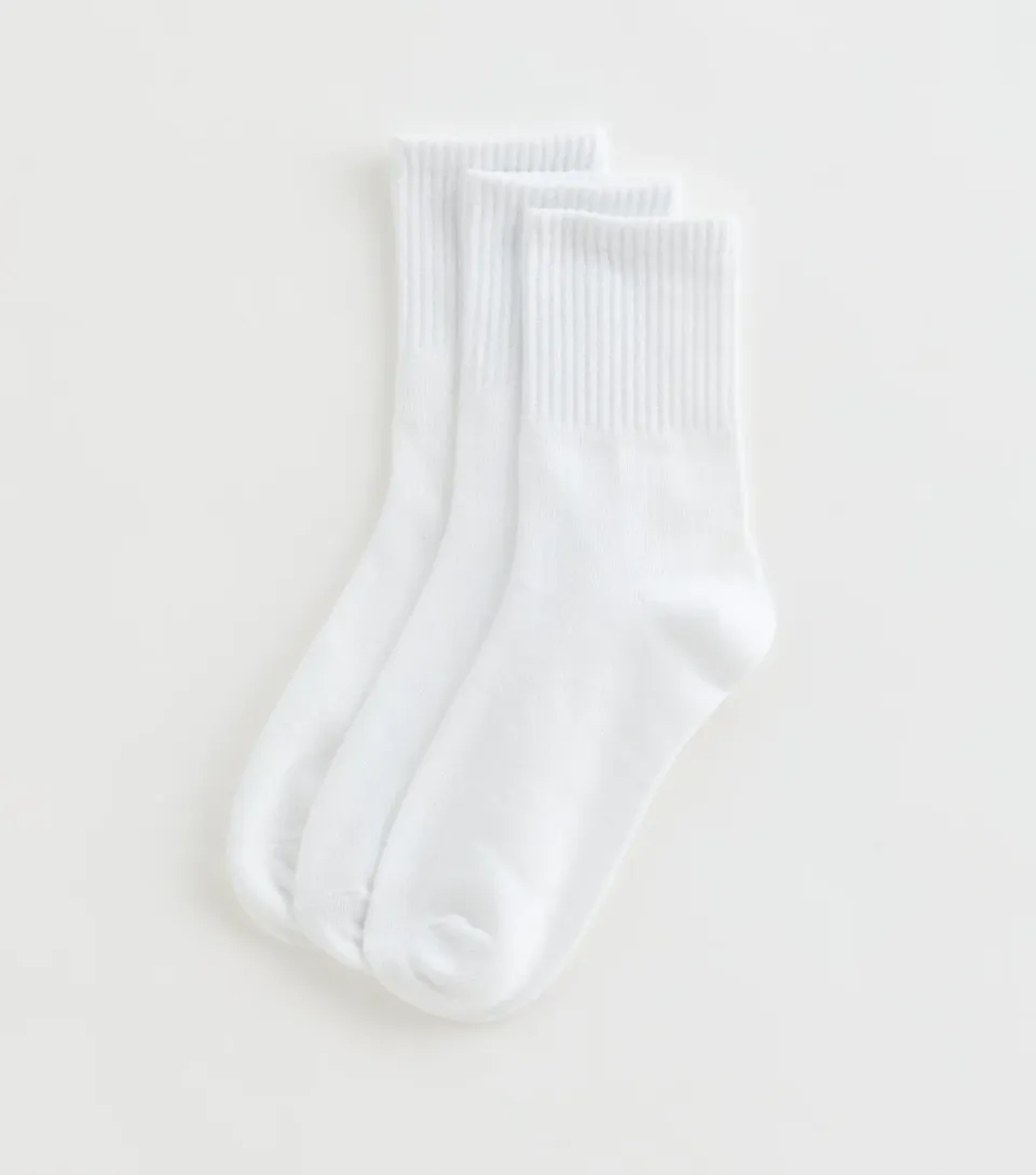 Pack of 3 White Tube Ankle Socks