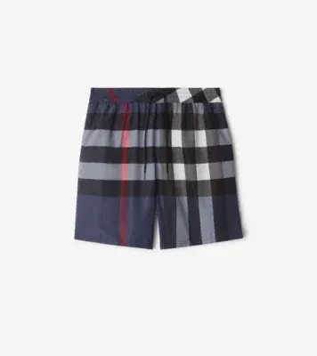 Check Swim Shorts in Carbon blue - Men, Nylon