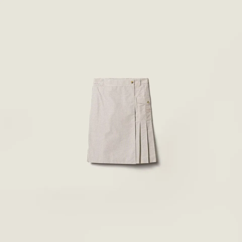Checked technical fabric skirt