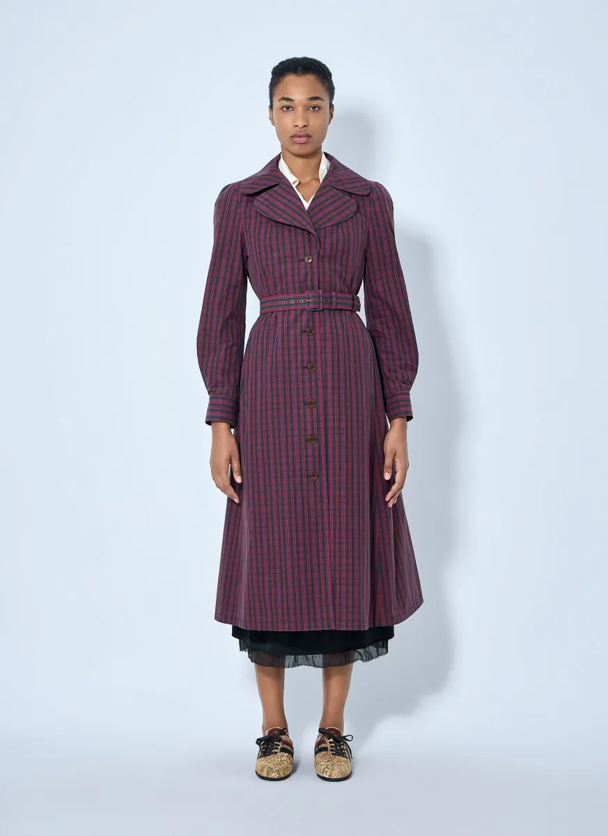 Belted Button-Down Trench Coat