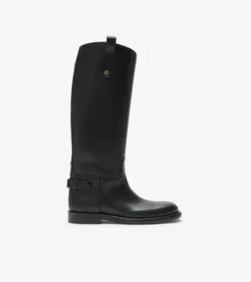 Leather Cavalier Boots in Black