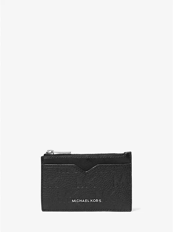 Hudson Logo Embossed Leather Card Case