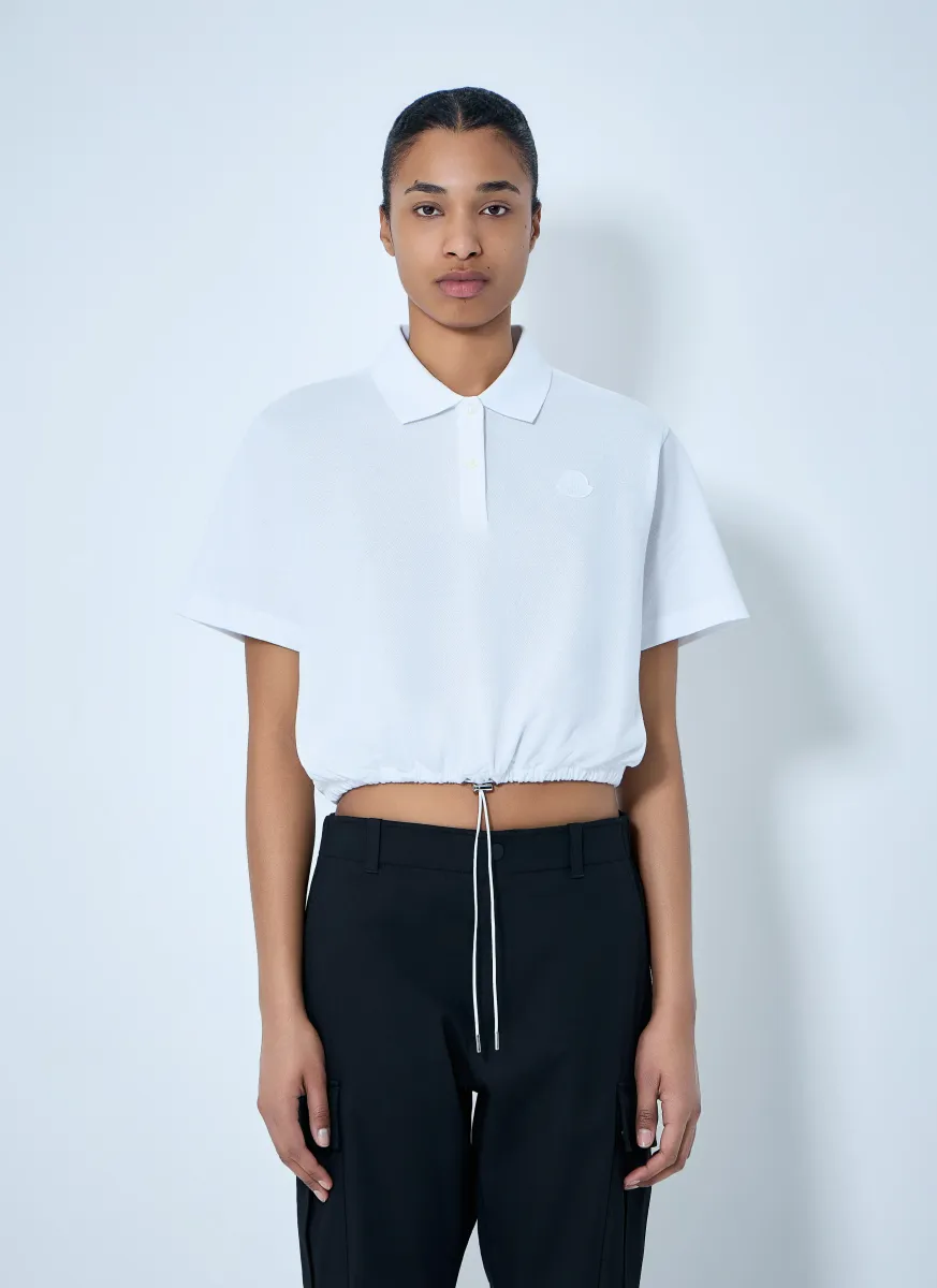 Cropped Drawstring Polo Shirt
