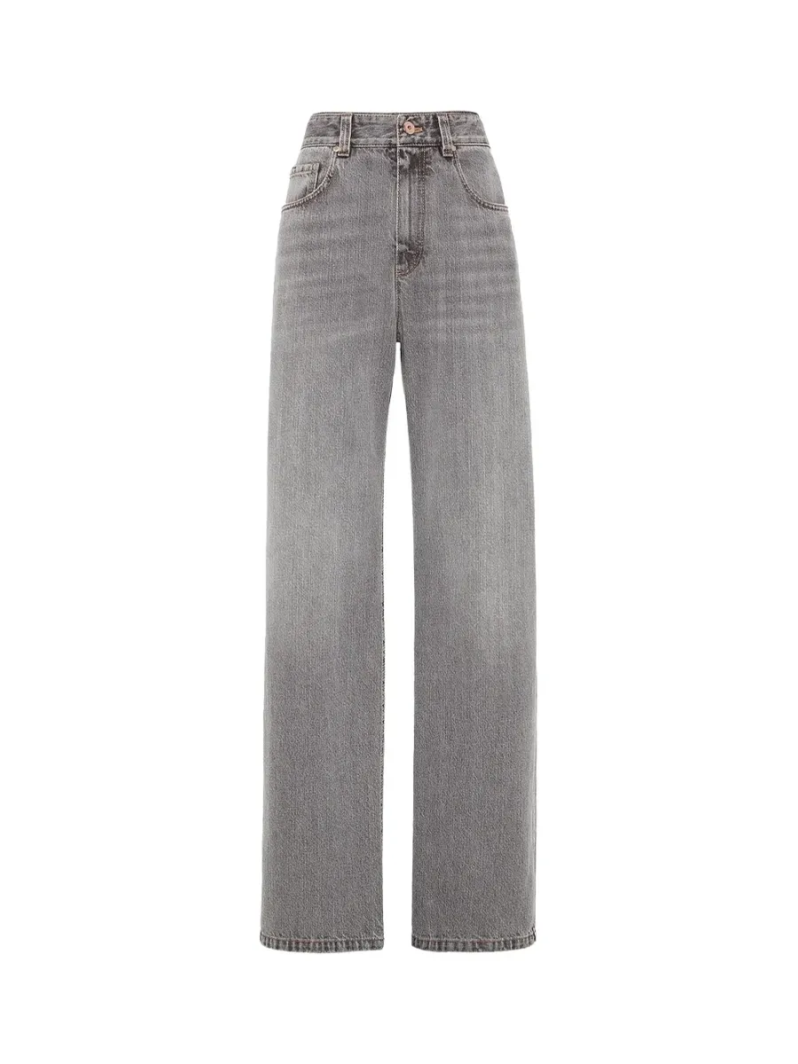 Men denim trousers Blue grey