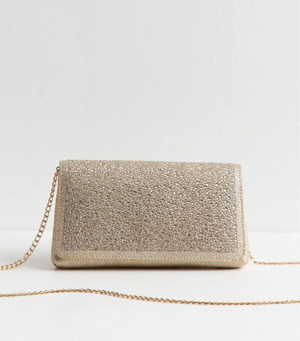Gold Diamant?� Embellished Chain Shoulder Bag