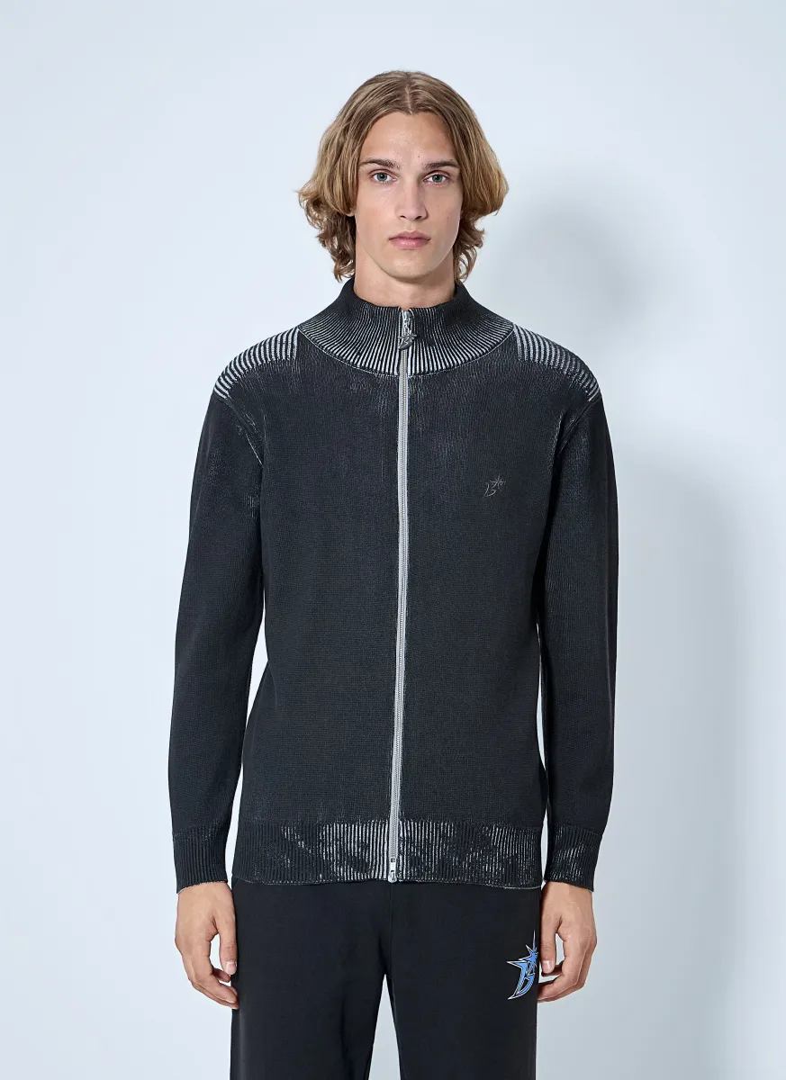 Zip-Up Drivers Knit Cardigan