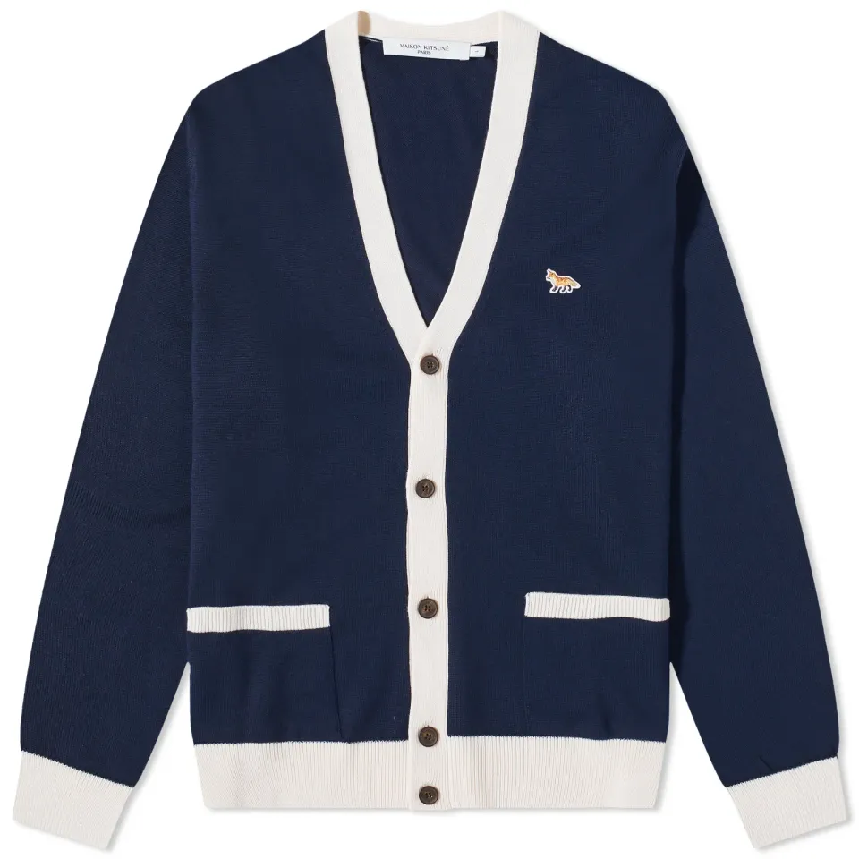 Maison Kitsuné Baby Fox Patch Bicolor Classic Cardigan