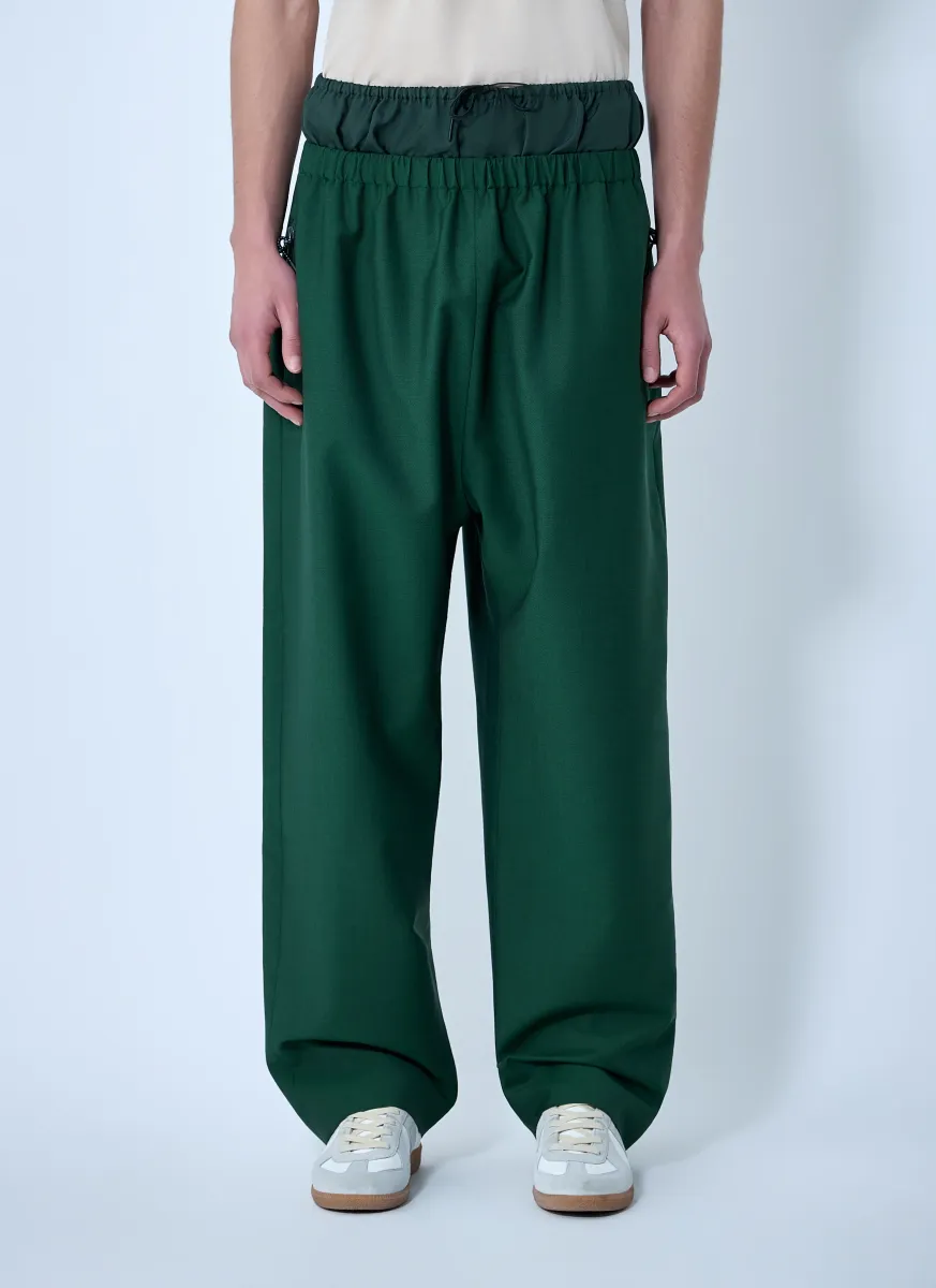 Wide-Leg Drawstring Trousers