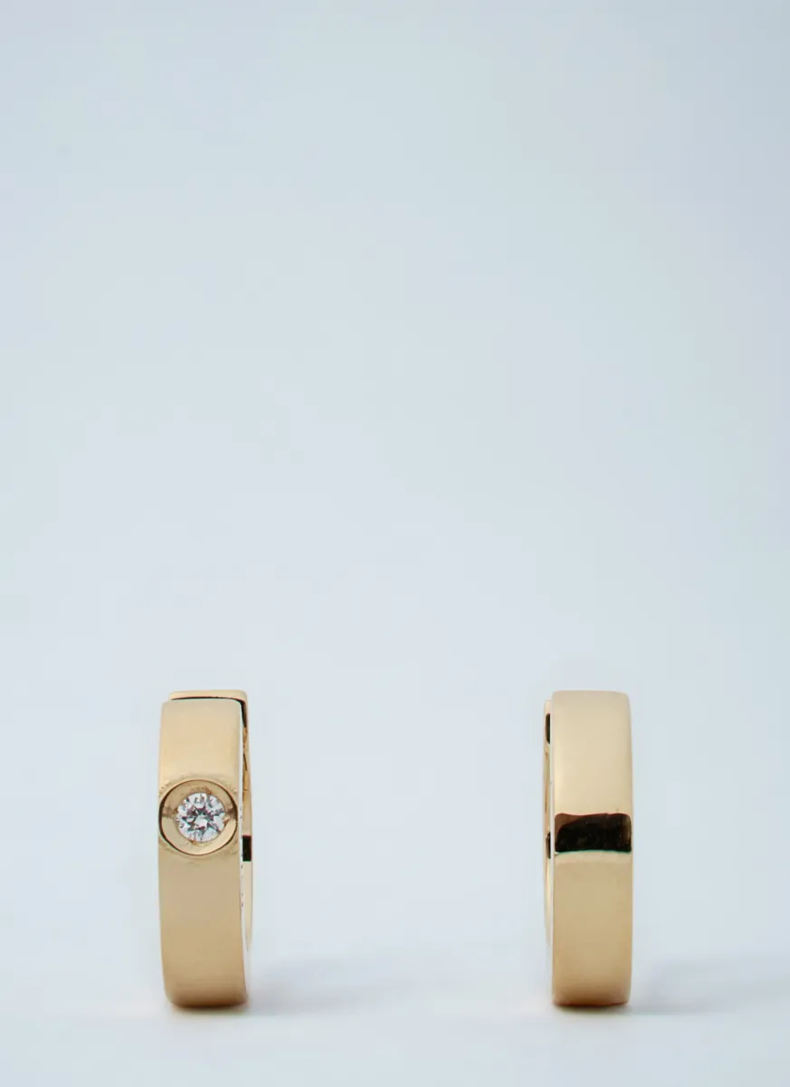 Bezel Diamond Hoops