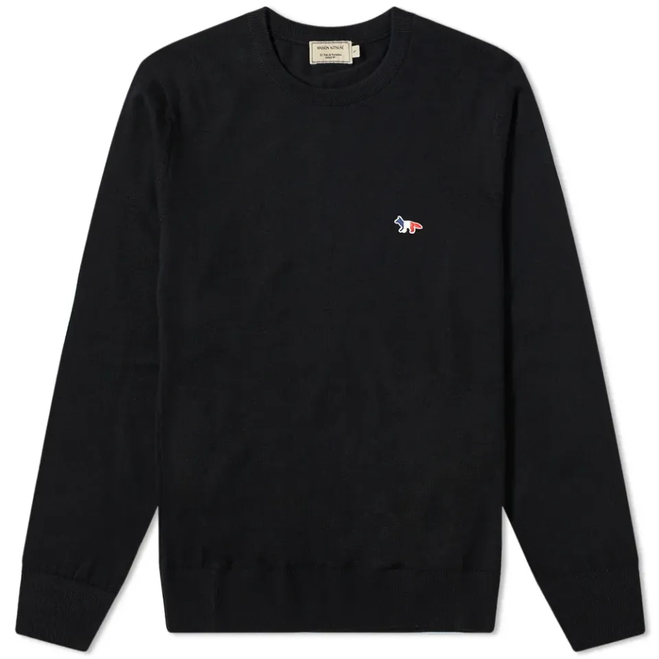 Maison Kitsuné Tricolour Fox Patch Crew Knit