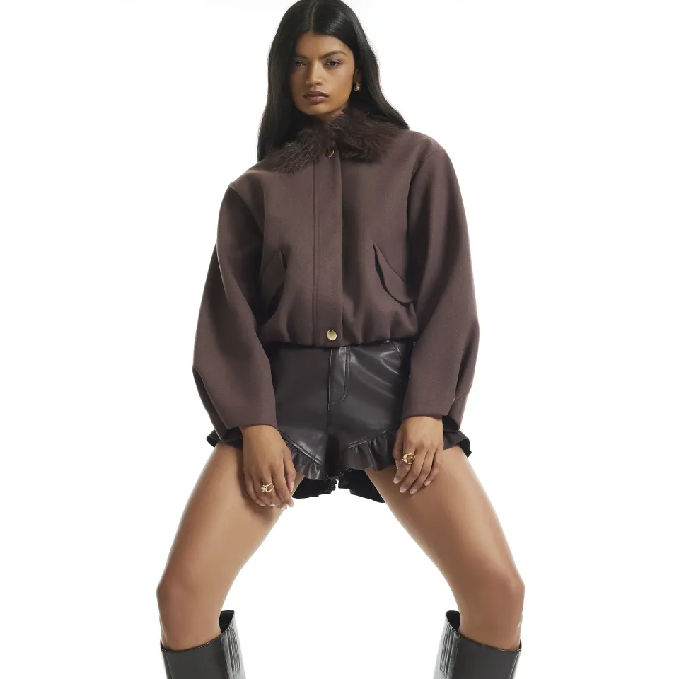 Faux Fur Collar Jacket