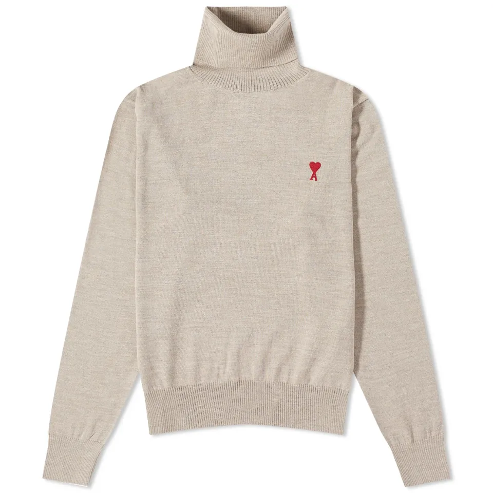 Small A Heart Roll Neck Knit