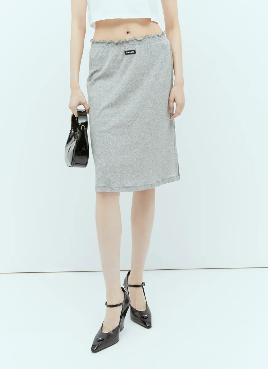Logo Patch Midi Skirt