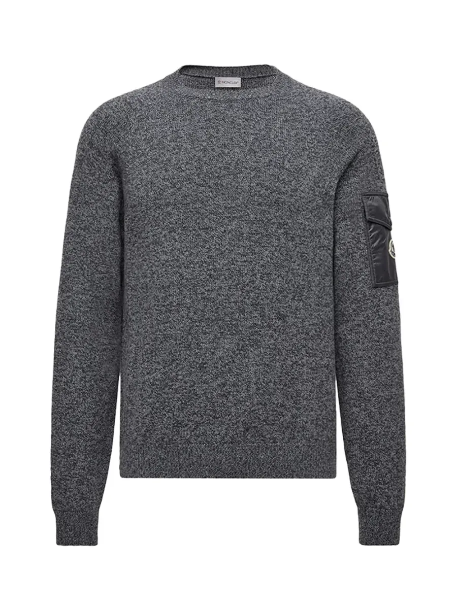 Men Mouliné Sweater D. grey