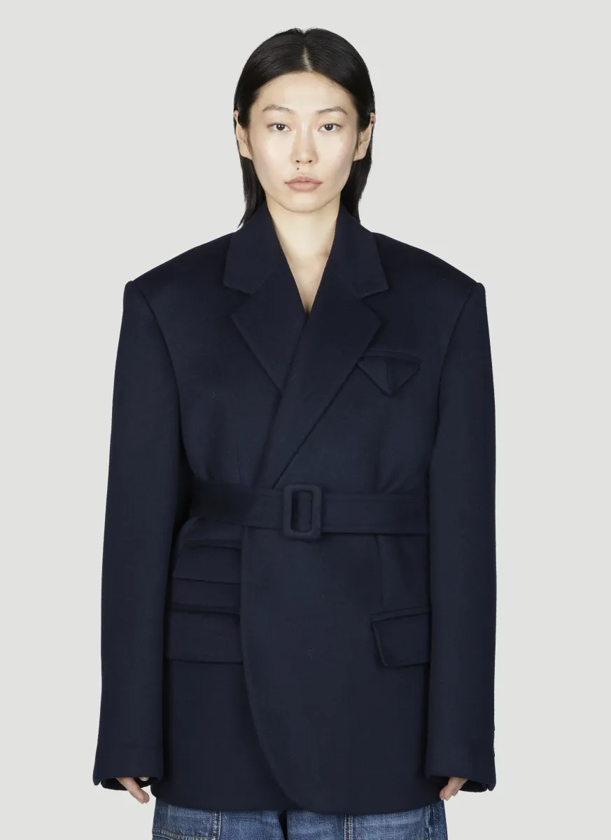 Double Wool Cashmere Belted Jacket