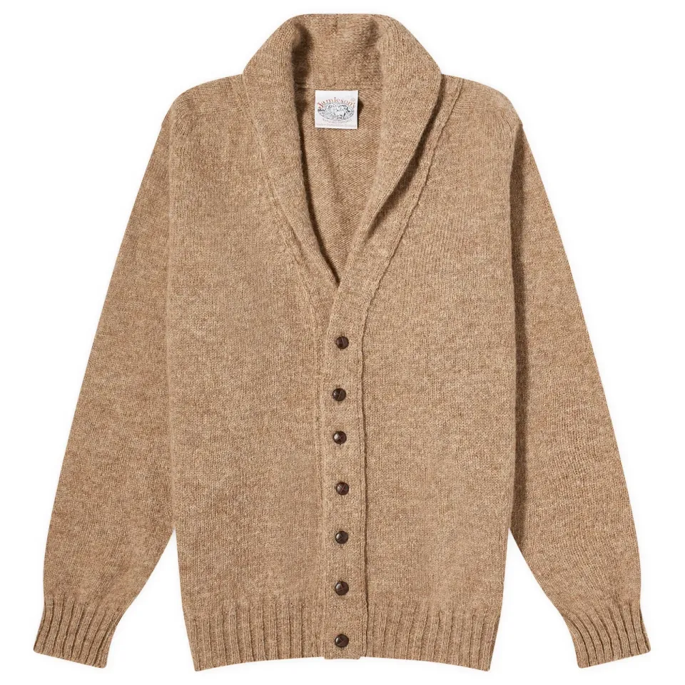 Jamieson's of Shetland Elbow Patch Shawl Collar Cardigan