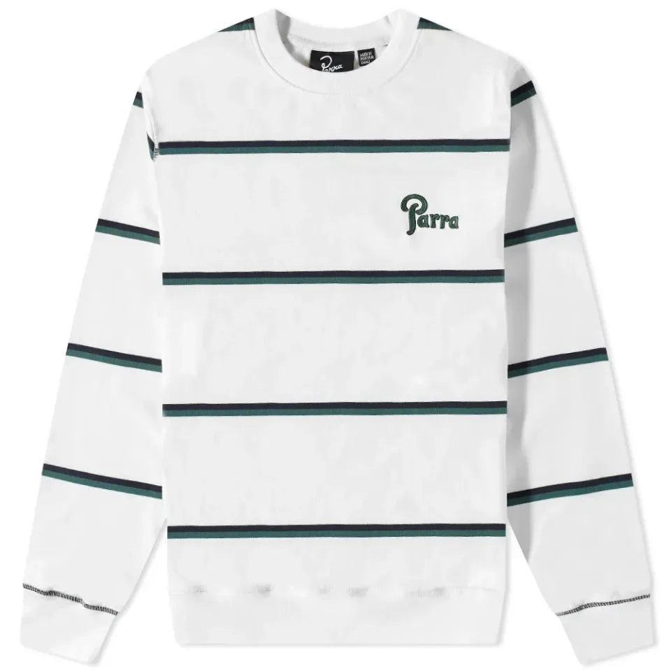 Fancy Logo Stripe Crew Sweat
