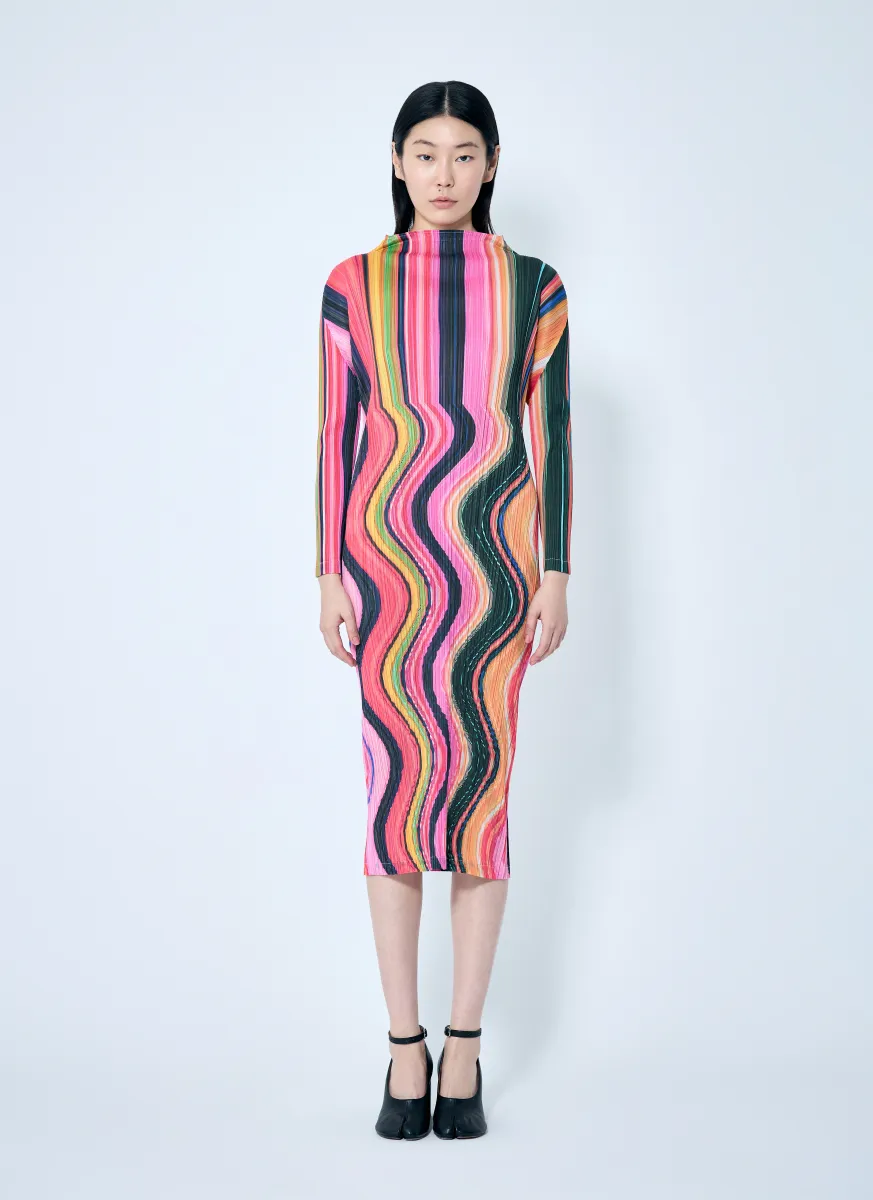 Warp Pleated Maxi Dress
