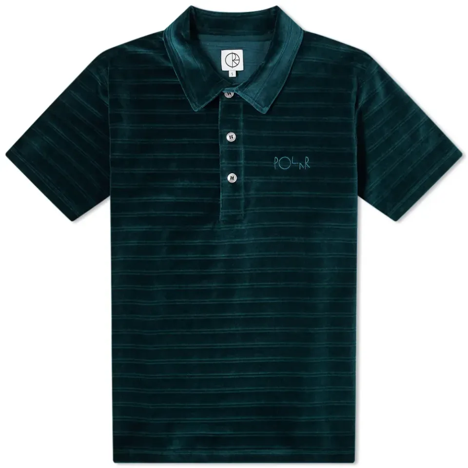 Polar Skate Co. Stripe Velour Polo