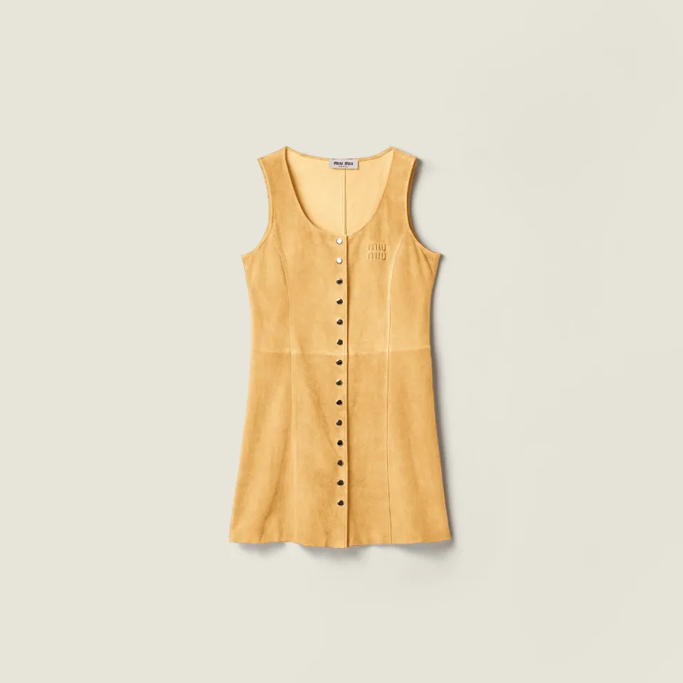 Waxed suede dress