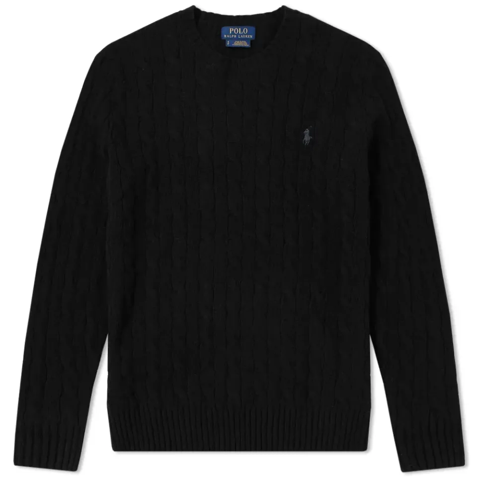 Merino Blend Cable Crew Knit