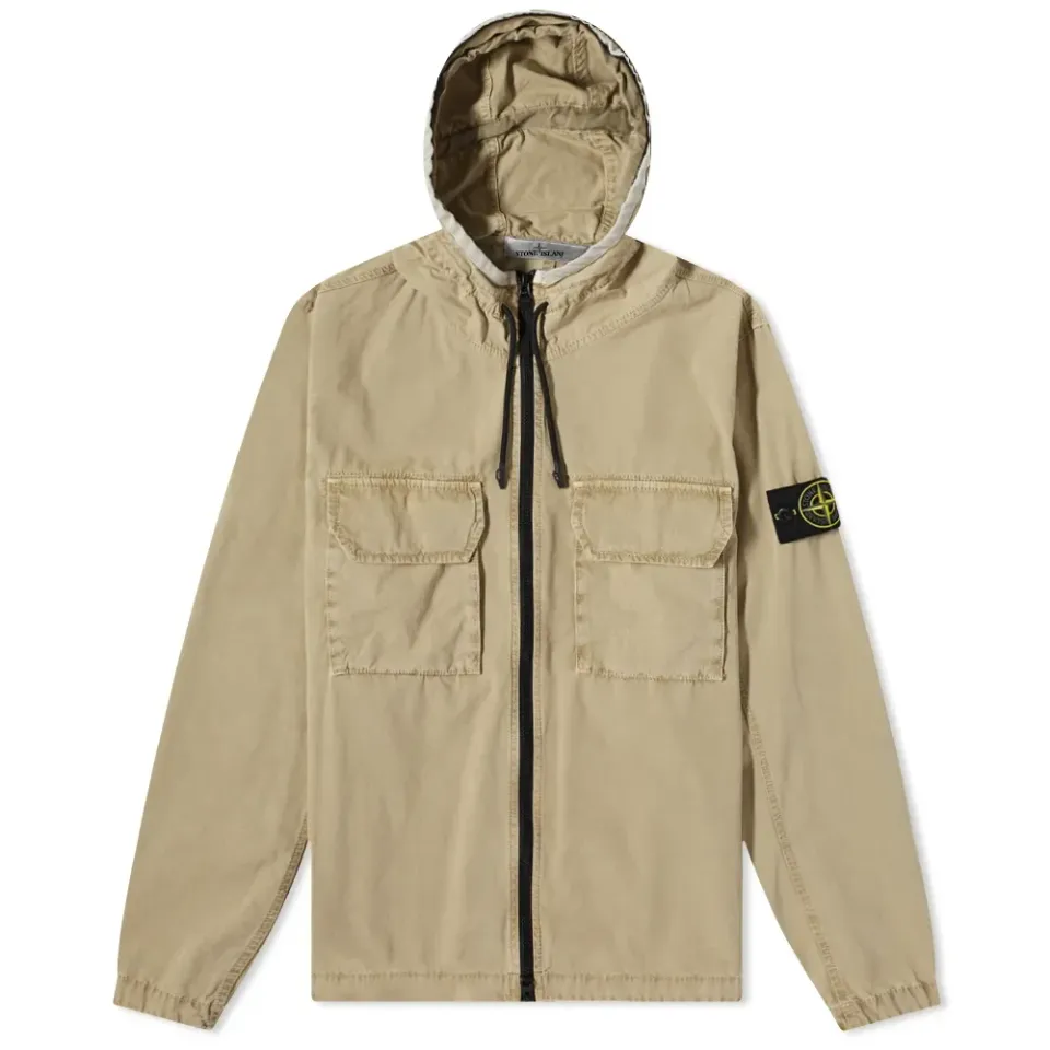 Garment Dyed Hooded Shirt Jacket