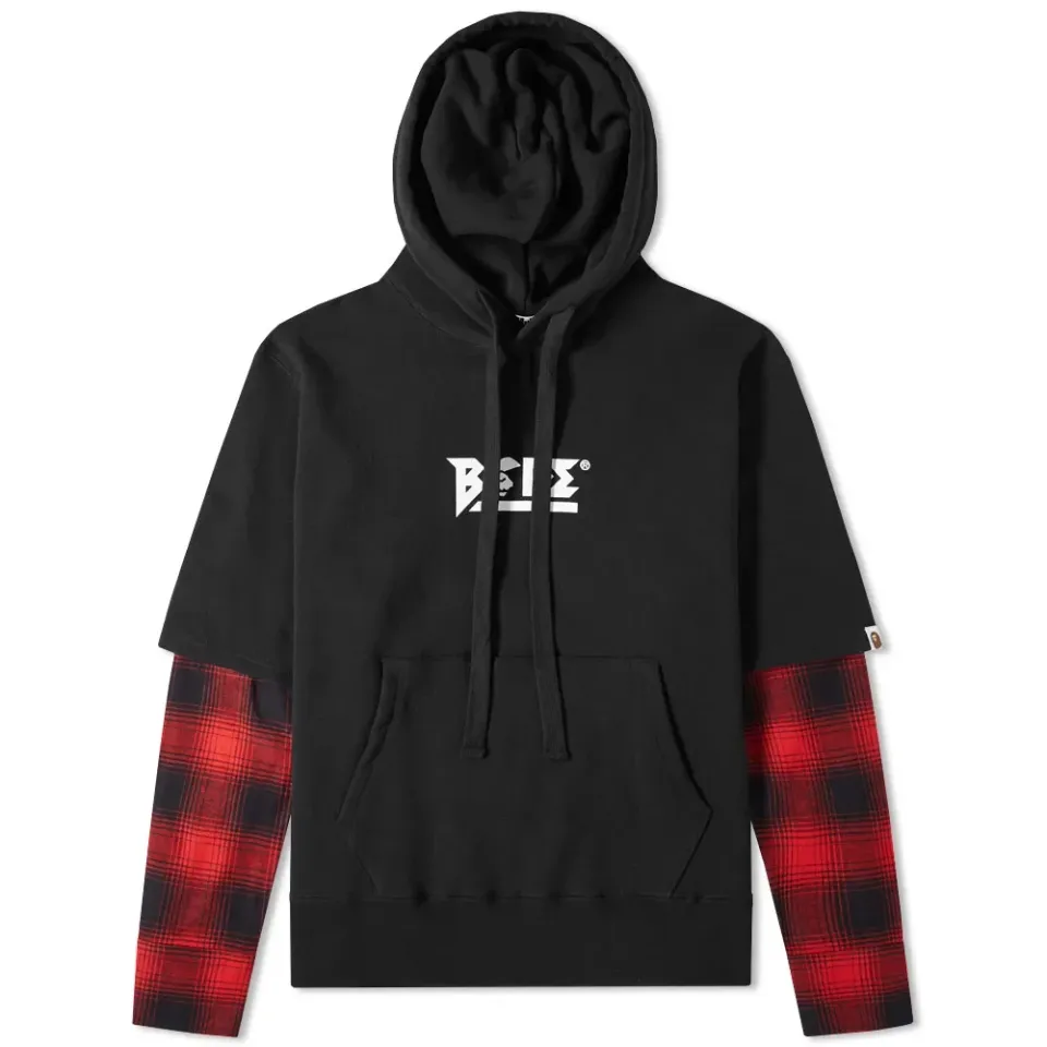 Layered Sleeve Wide Pullover Hoodie