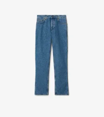Mid-rise Straight Jeans in Mid blue - Women, Cotton