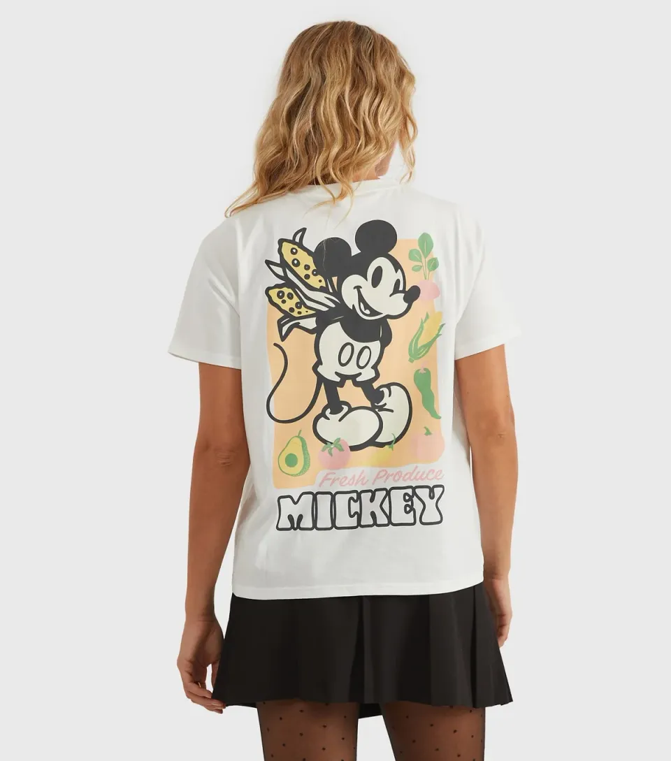 Women's Clothing White Disney Mickey Fresh Produce T-Shirt