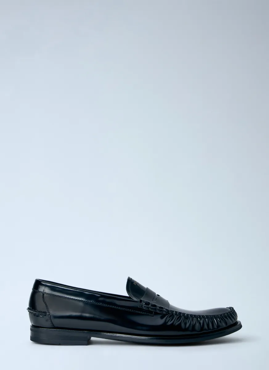 Brushed Leather Loafers
