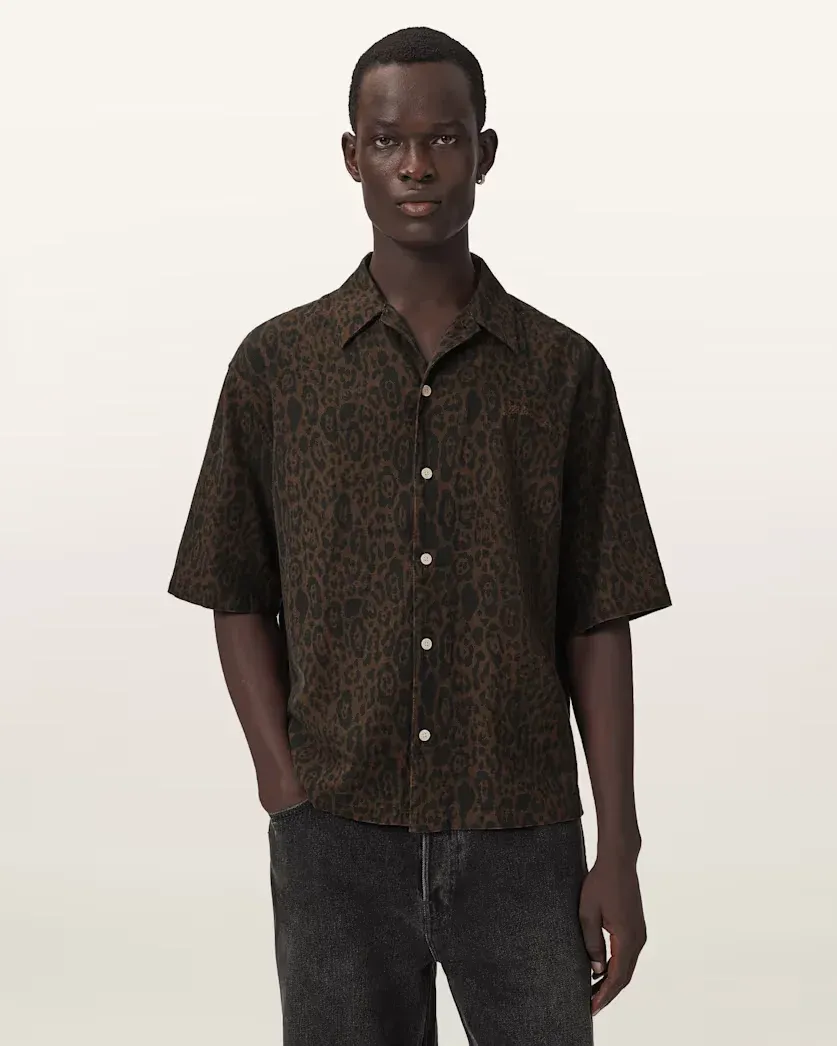 Leopardo Oversized Linen Blend Shirt