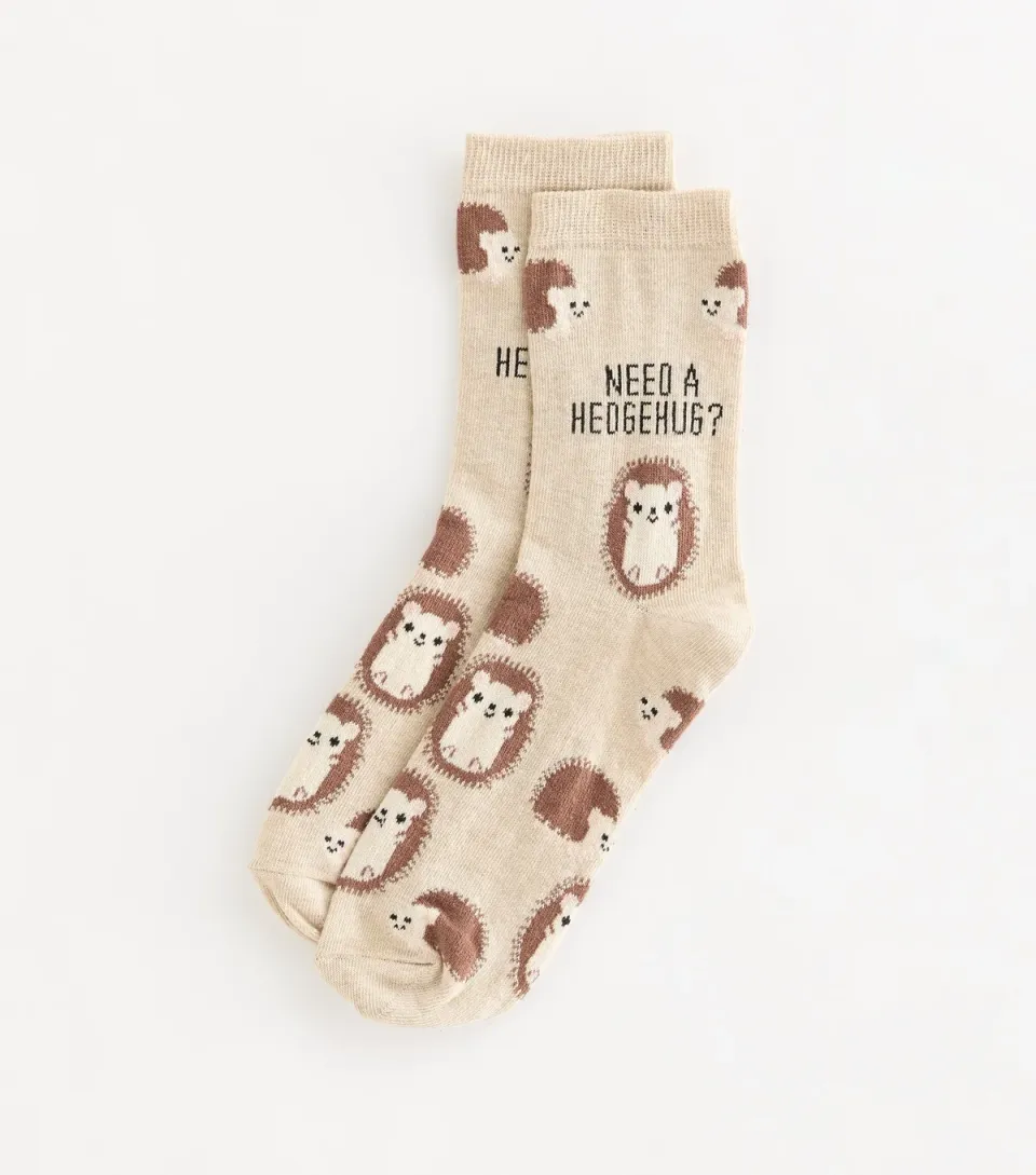 Stone Need A Hedgehug Patterned Ankle Socks