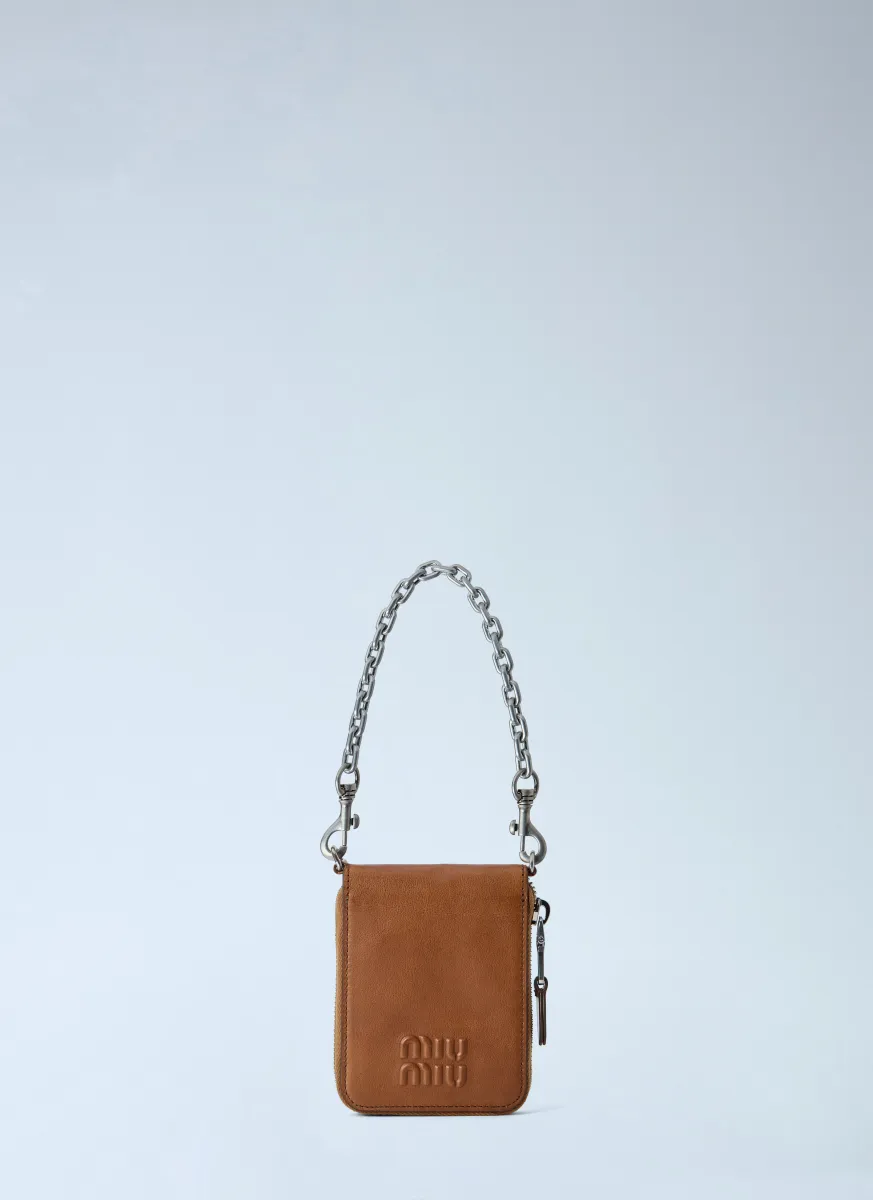Logo-Embossed Chain-Strap Wallet