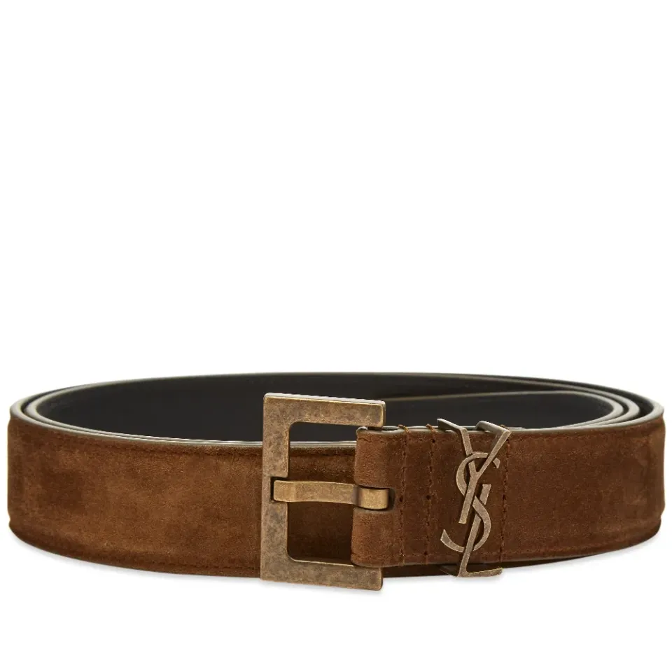 Metal Logo Suede Belt