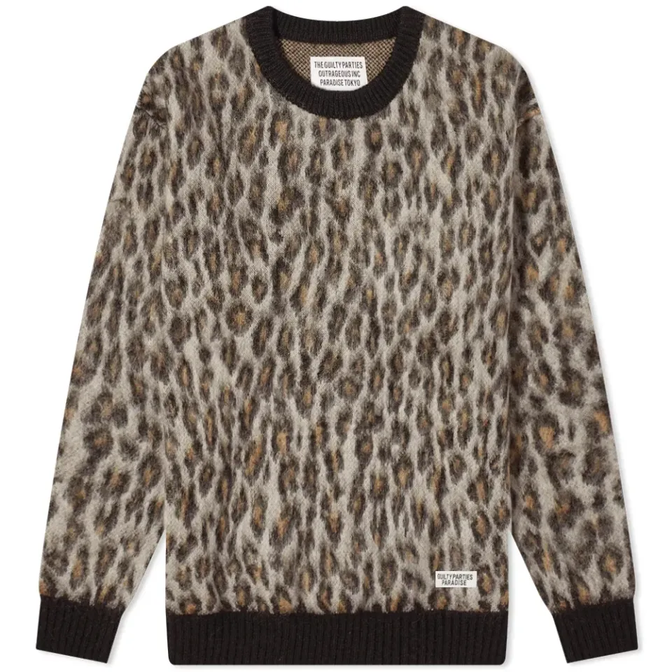 Leopard Mohair Crew Sweater