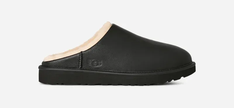 Classic Slip-On Noir, Leather/Polyester/Wool