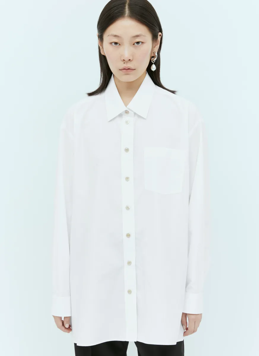 Logo Embroidery Cotton Shirt