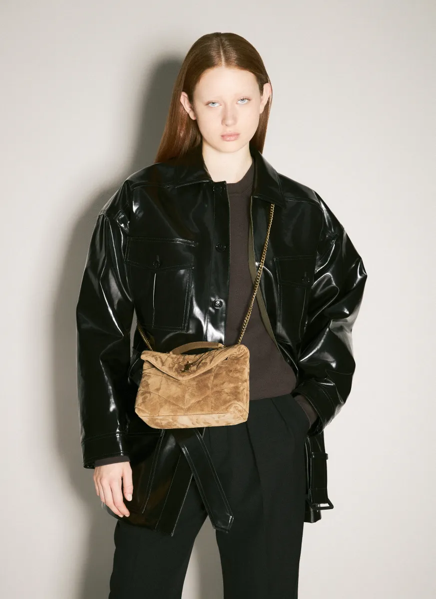 Toy Puffer Suede Shoulder Bag