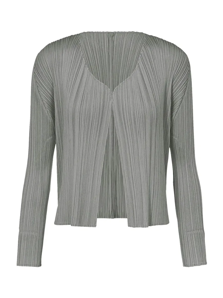 Pleats Please Basics Cardigan Grey