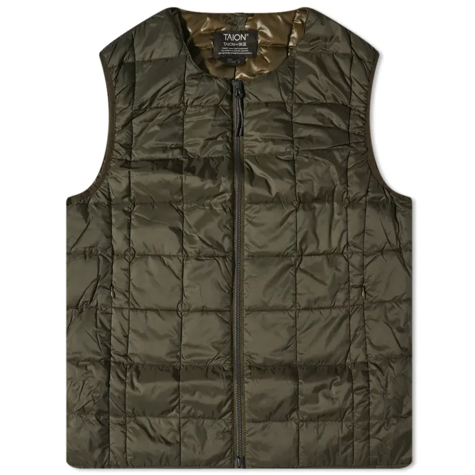 Crew Neck Zip Down Vest