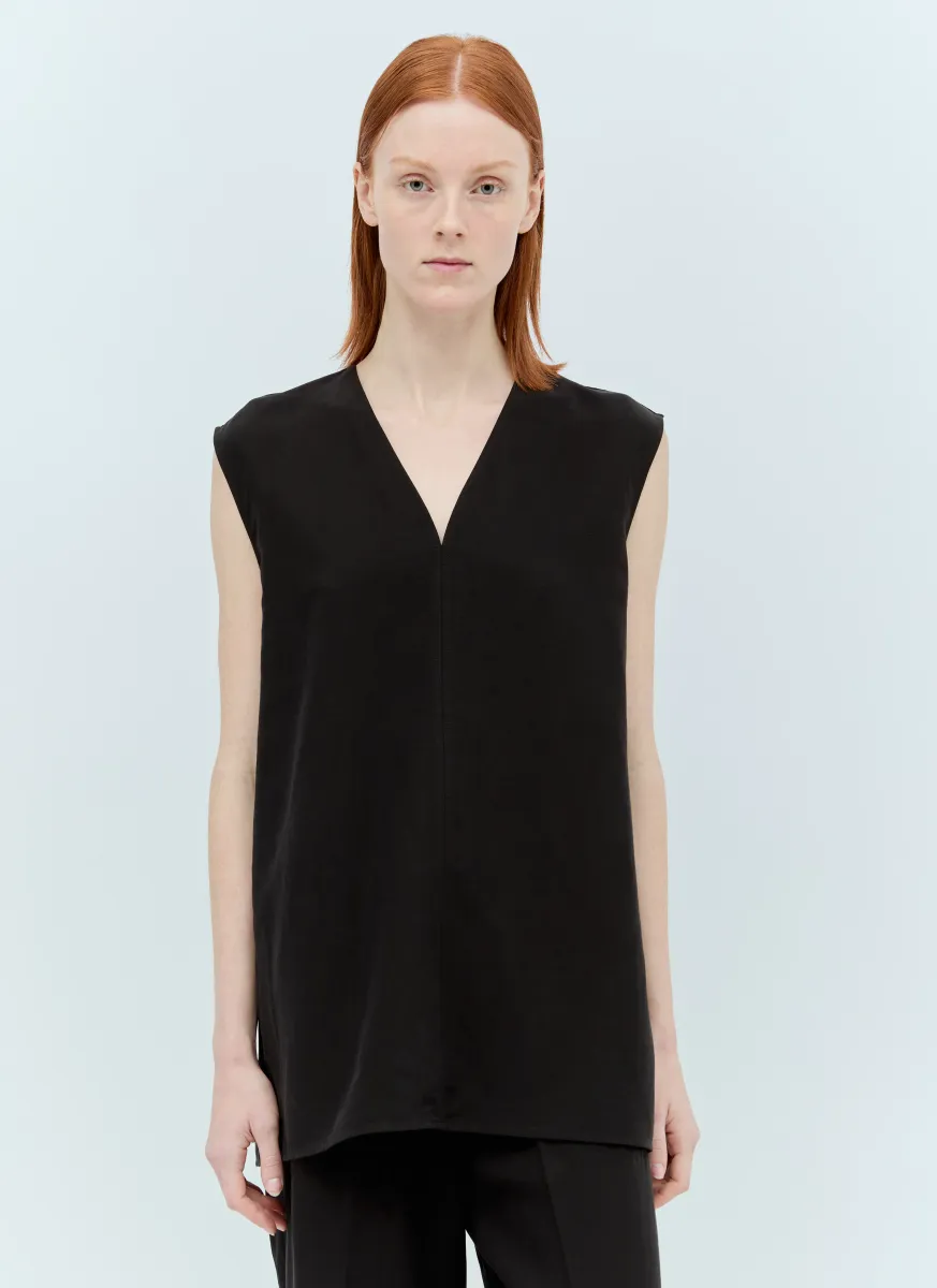 Fluid Linen-Blend Top