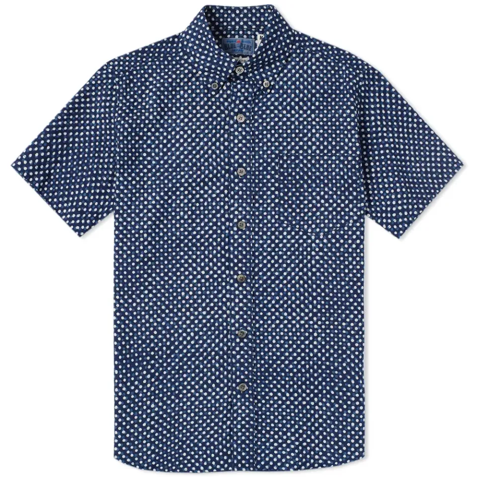 Short Sleeve Gauze Overlap Dot Shirt