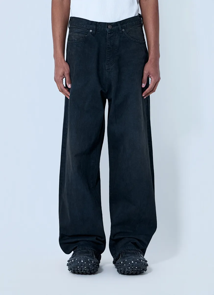 Wide-Leg Denim Trousers