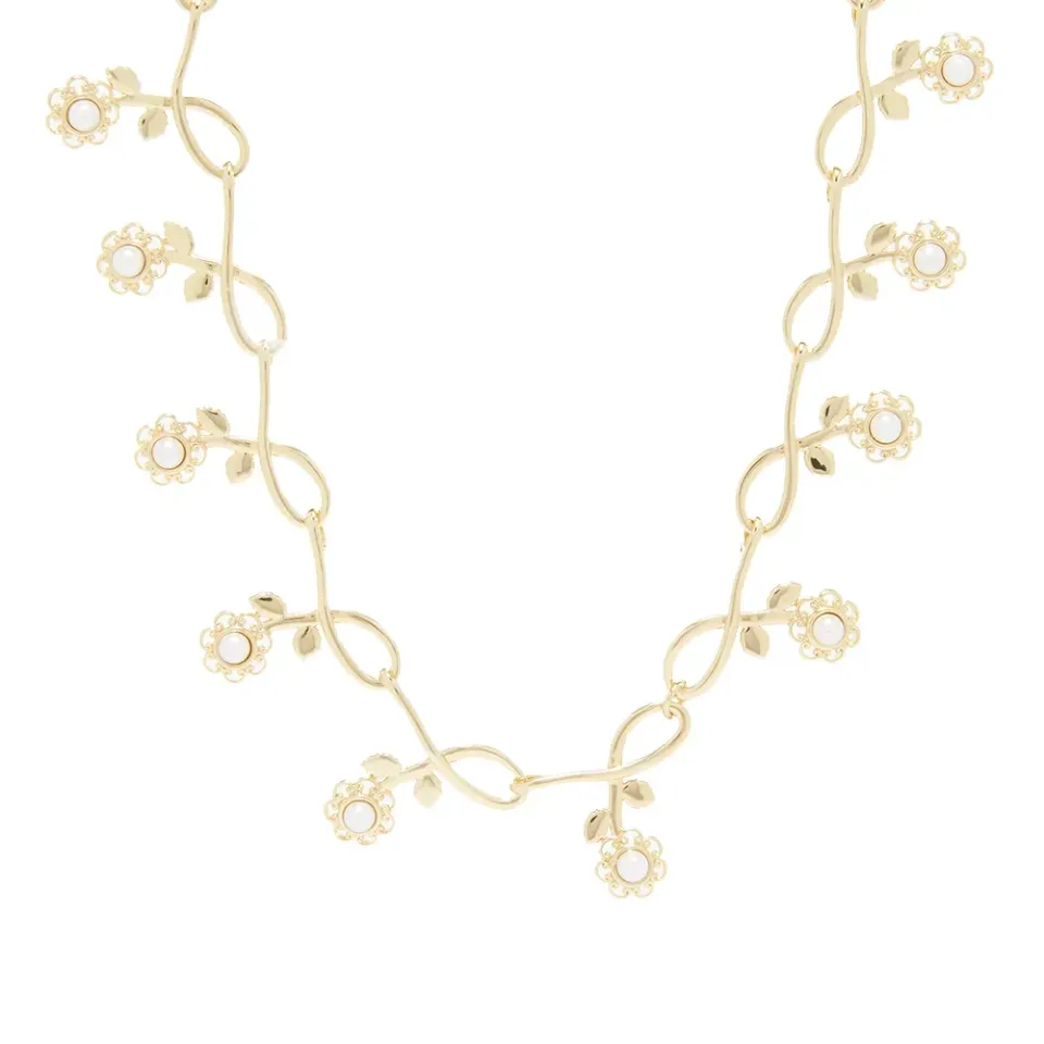 Brass Pearl Necklace