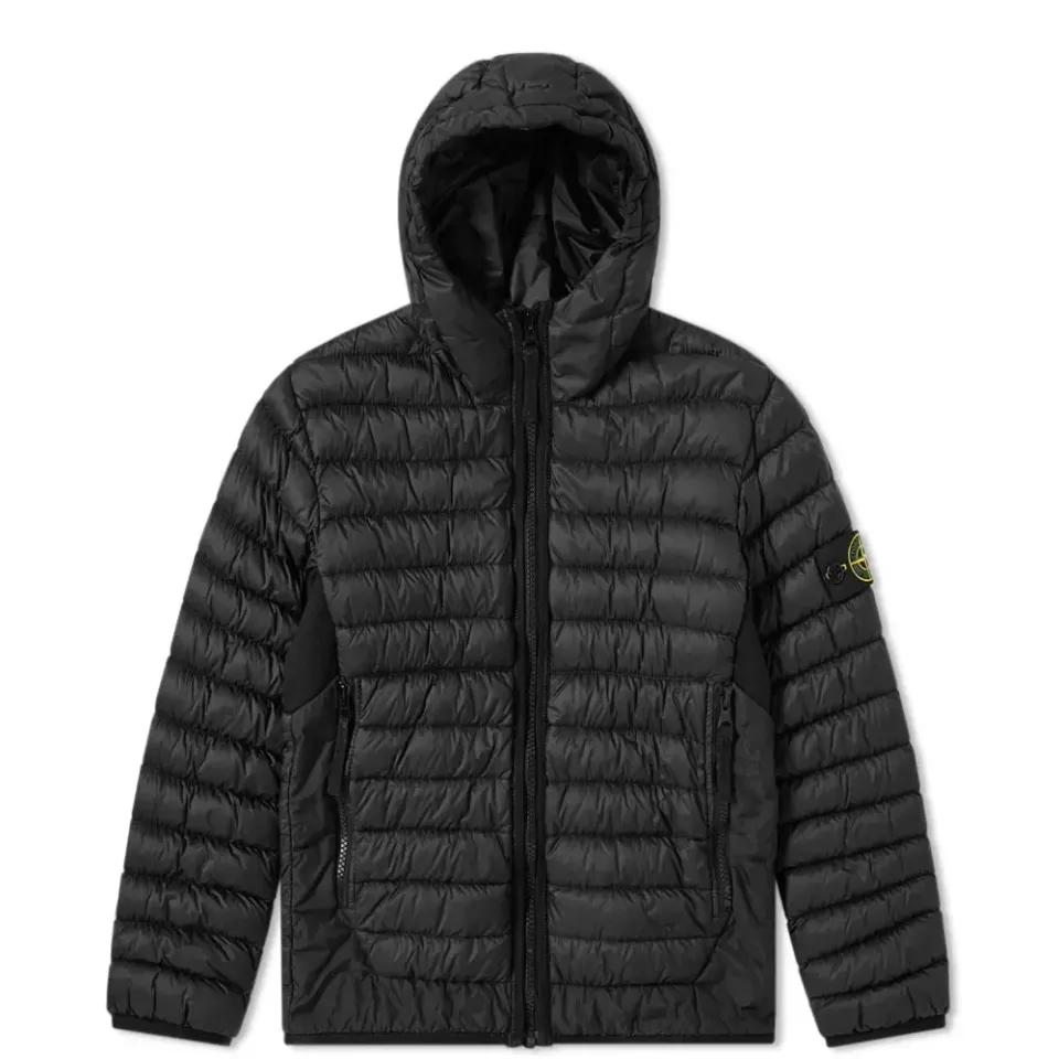 Light Down Filled Crinkle Reps Hooded Jacket