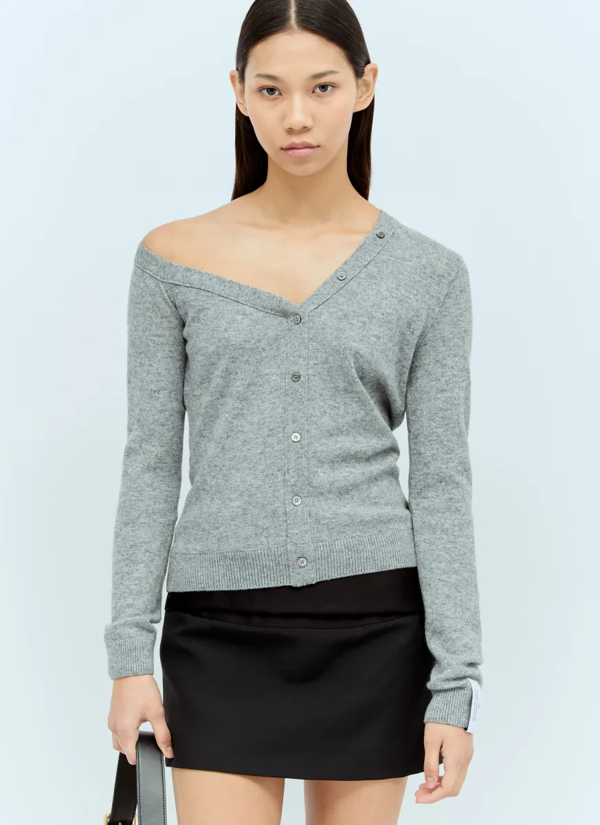 Asymmetric Neck Cardigan