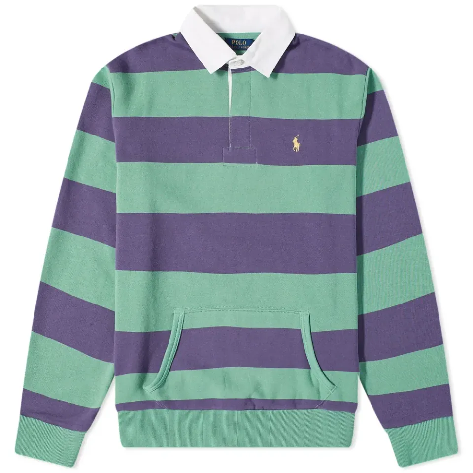 Kangaroo Pocket Striped Jersey Rugby Shirt
