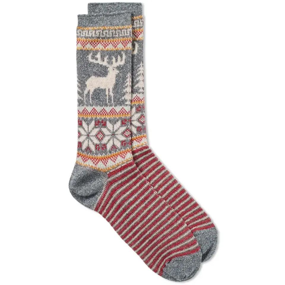 Deer Snow Jacquard Crew Sock