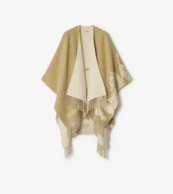 Knight Wool Cashmere Cape in Sand beige